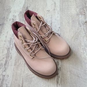 Pale burgundy girls Timberland boots NEW